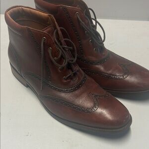 Cole Haan Men's Brown Leather Wingtip Chukka Boots